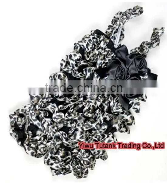 Black Leopard Petti Romper with Strap GB037