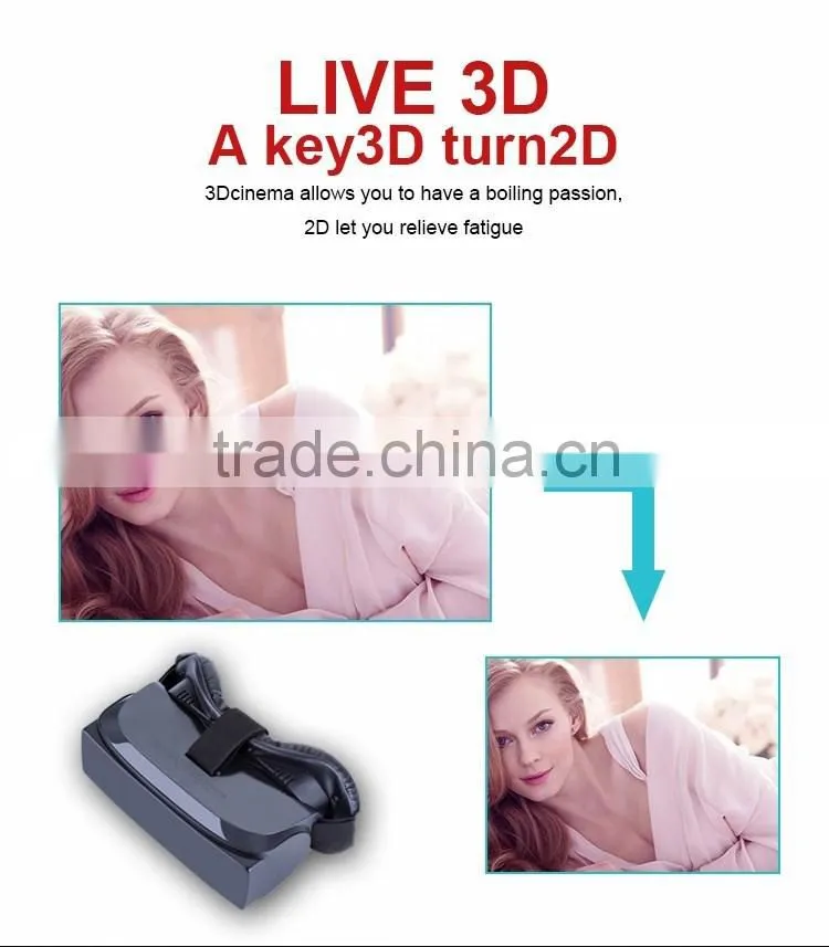 with blurtooth remote control 3d glasses video glasses vr headset virtual reality 2016