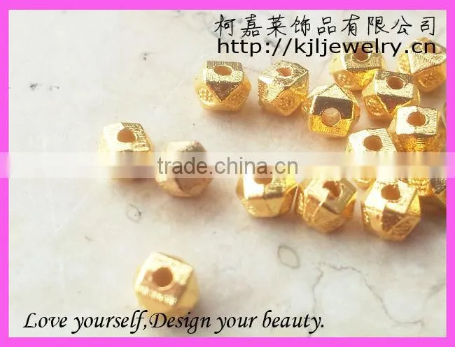 wholesale loose beads, metal gold alloy facted nugget beads