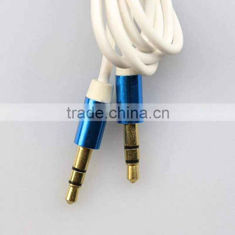2015 Premium 3.5mm Stereo male to male metal plugs Gold plated for Iphone, Ipad