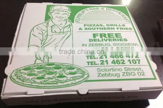 3- color/4-color printing pizza box/high quality best price pizza box