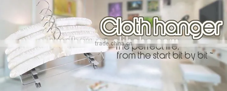 Fashion hotel clothes satin hanger with fabric cover /leave no trace