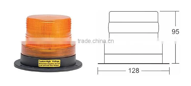 Four flash patterns IP65 rotating police lamp with black ABS base