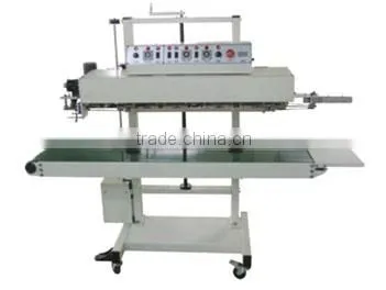 Vertical continuous band double-side heat sealing machine for thick plastic multilayer bag