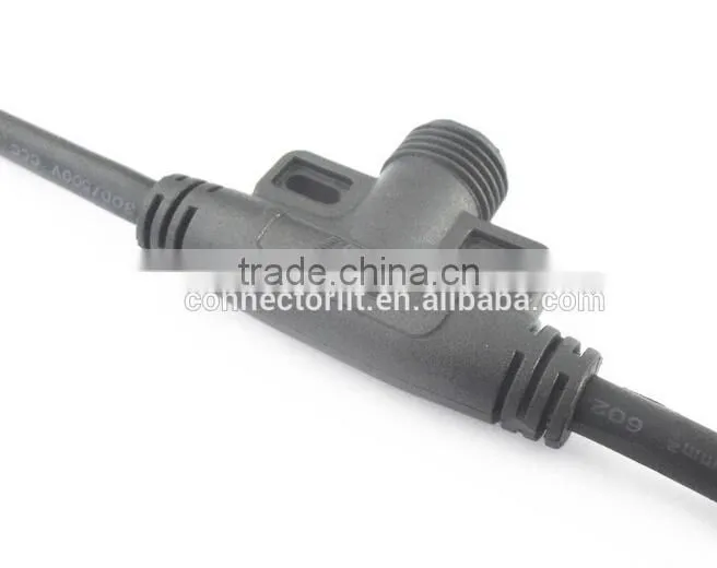 3 pole Tee type led lamp joint led coupler waterproof wire connector