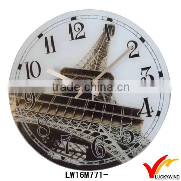 Eiffel tower theme number retro iron grandfather clock movement