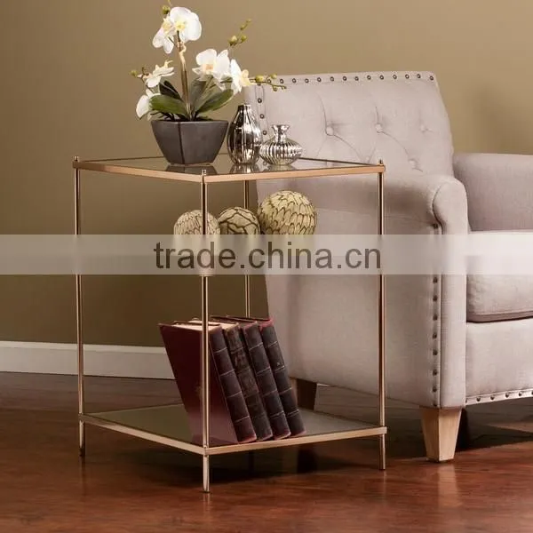 Foshan shunde simple style living room tempered glass top side table