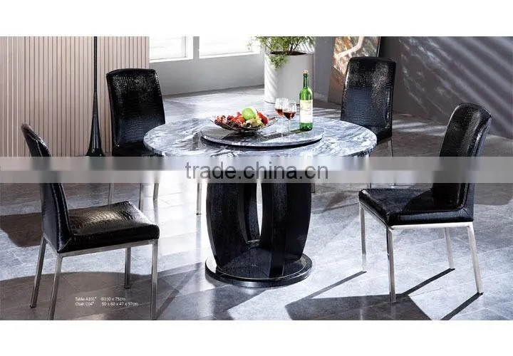 TB durable round marble top dining table with rotating tray