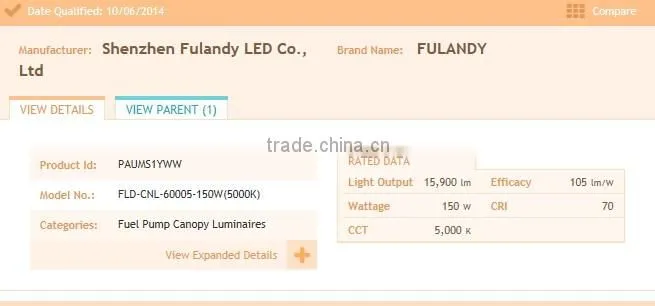 Shenzhen 100w 120w 150w 180w 200w LED gas station led canopy lights