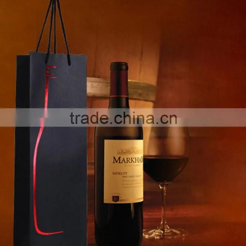 Black paper wine paper bag food packaging kraft paper bag