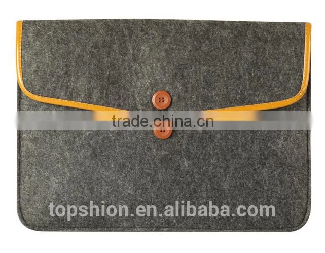 2016 new arrival for macbook felt sleeve carrying bag envelope case with bukkle