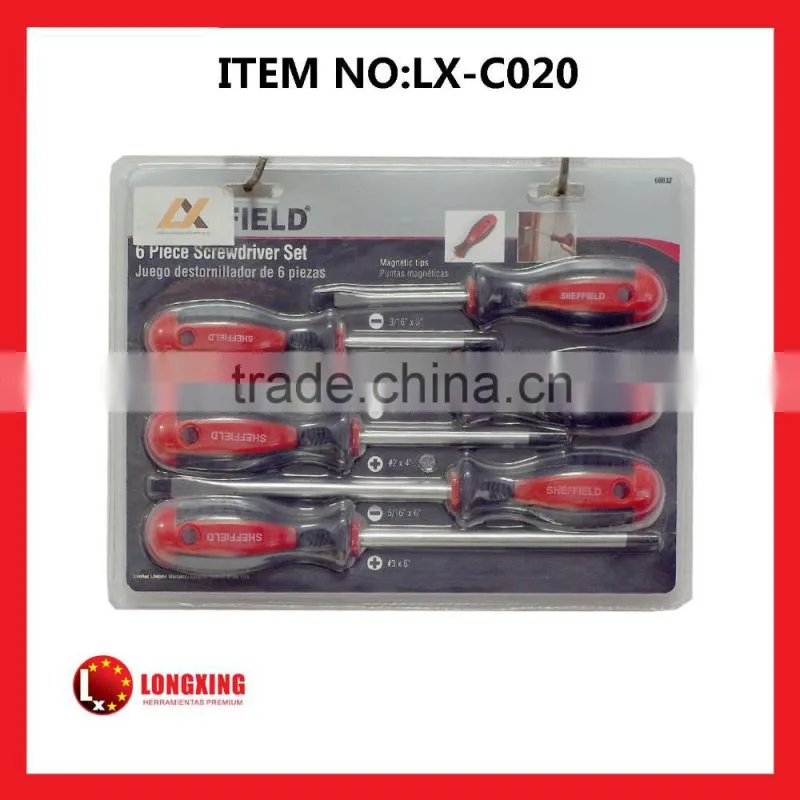 promotion 6 pcs multi-function screwdrivers set LX-c020/rubber screwdriver/precision screwdriver set