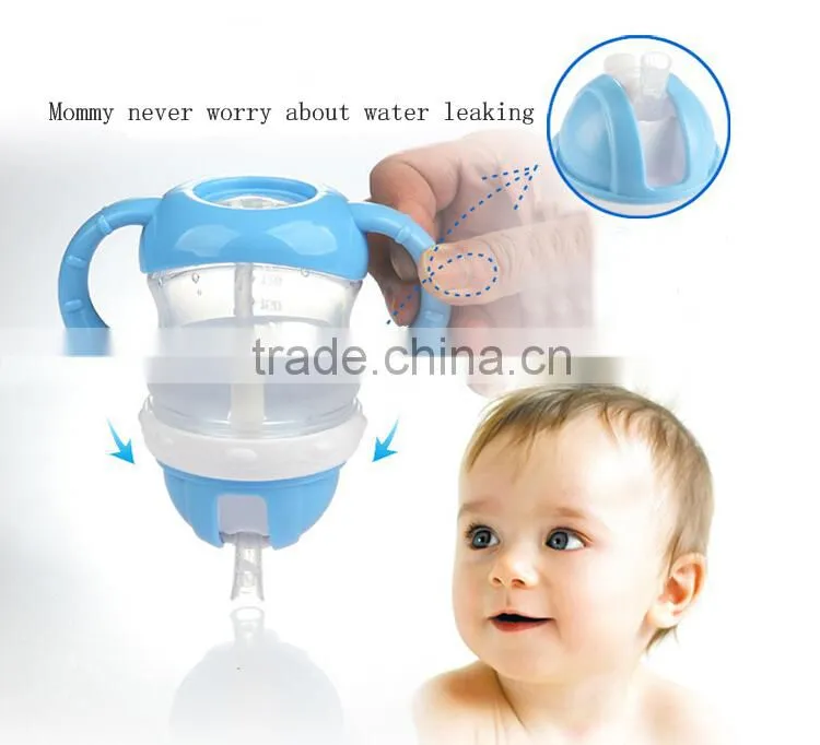 Hot selling food grade plastic non-spilling baby training cup