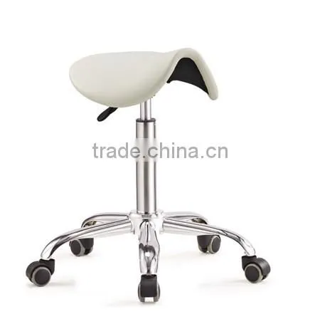 Alibaba Hot Selling White PU Ergonomic Barber Chair, Salon Barber saddle Stools