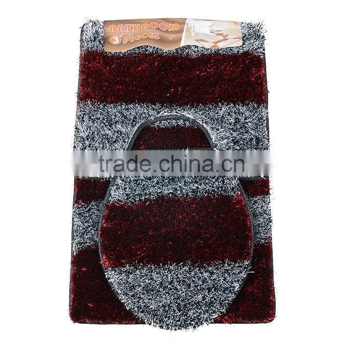 bathroom mat 3pcs Multicolor Polyester Shaggy Carpet/Rug
