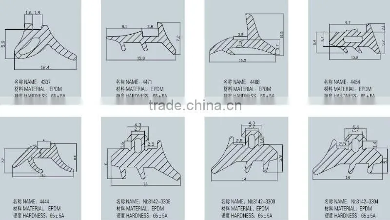 EPDM rubber profile for Aluminum windows&doors