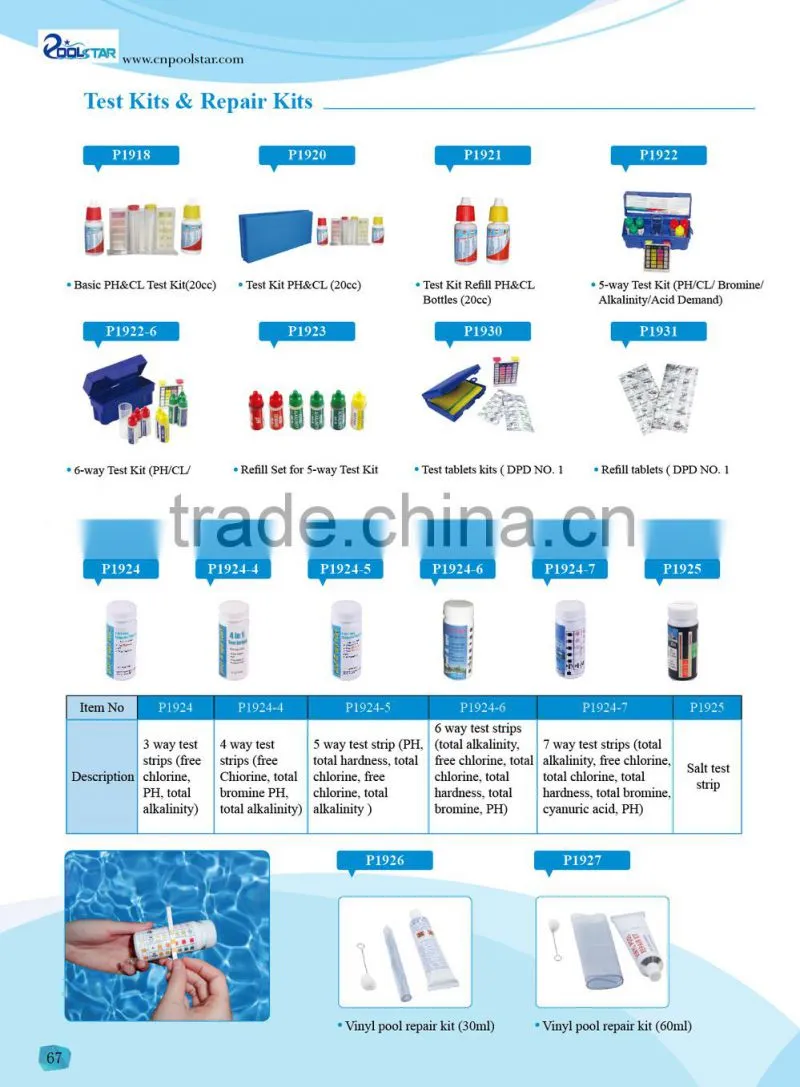 Poolstar P1920 basic pool PH&CI test kit(20cc)