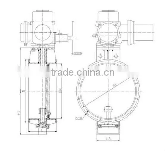 flanged ventilation motorized butterfly valve