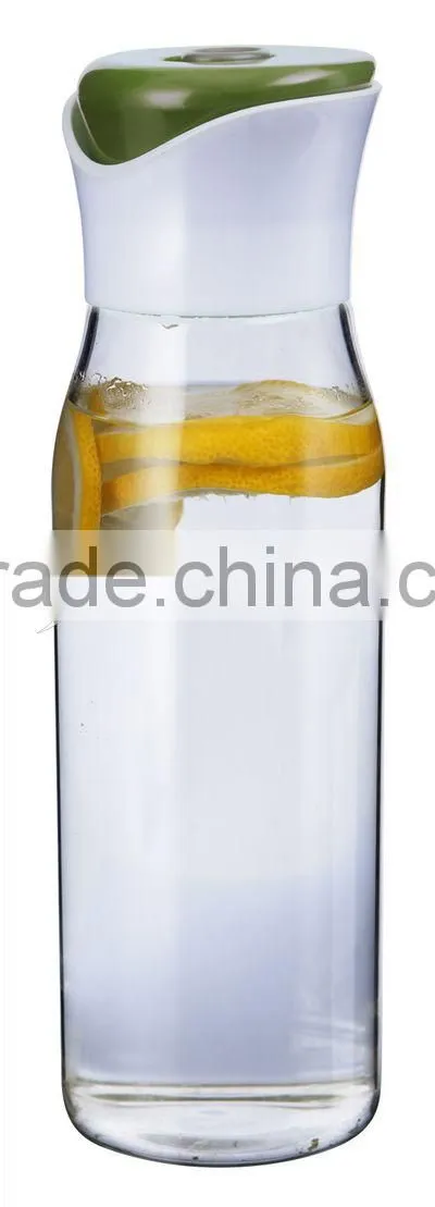 SINOGLASS 1 pc lock button slim design borosilicate glass air-tight decanter bottle