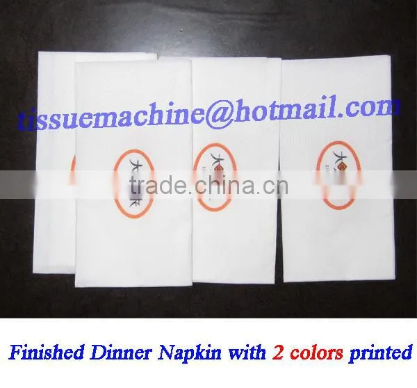 Italy Design 2lines 800 Piece Per Minute Embossing Printing High Speed Automatic Dinner Napkin Tissue Converting Machine