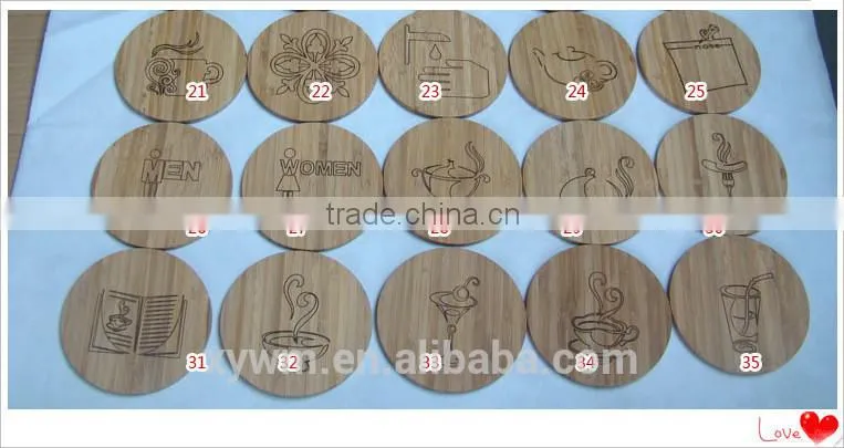 Set of heat-insulated bamboo cup coaster with holder