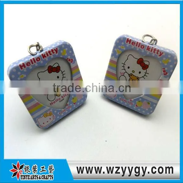 rectangle picture photo frame keychain, metal keyring