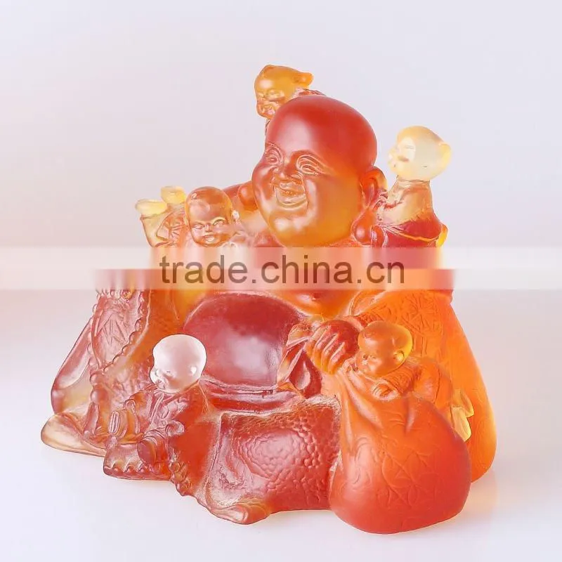 WF011 the crystal laughing buddha statue