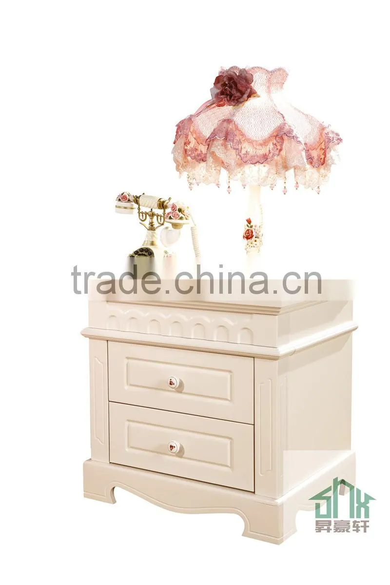 White Antique Bedroom Furniture HA-907# bedside table cheap narrow bedside table night table