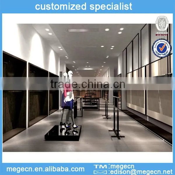 garment store wood floor display cabinet