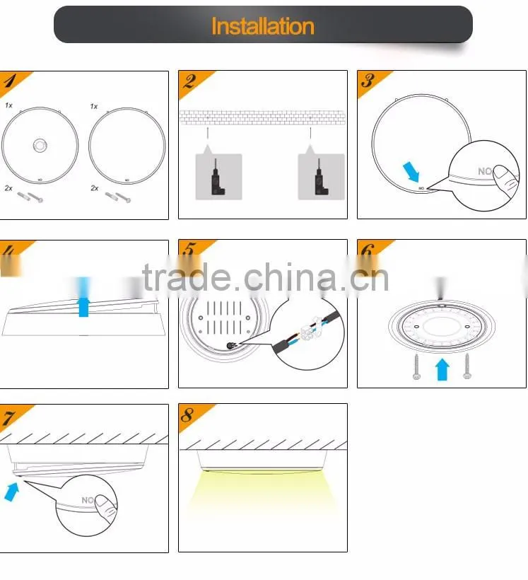 050706 led villa light outdoor ceiling led bulkhead indoor light with motion light sensor pir