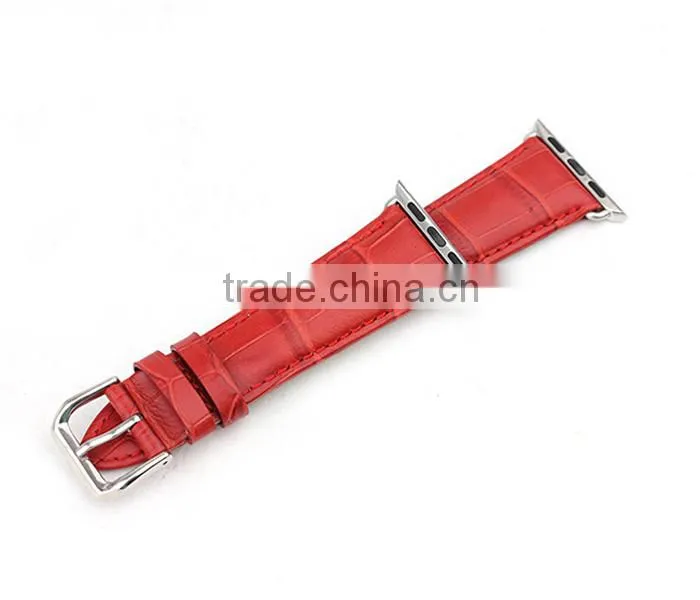 100% Genuine Crocodile Alligator Leather Wrist Watch Straps for Apple Watch