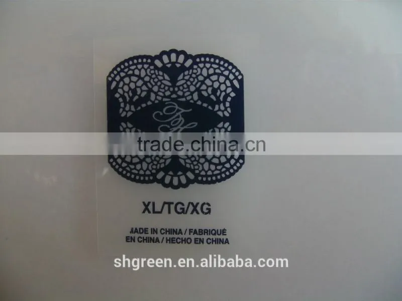Transparent film size heat transfer label tags for T-shirt