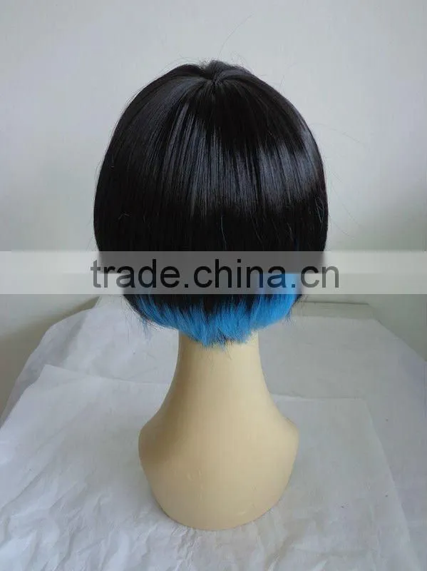 2014 new arrival women short colorful full lace synthetic Yaki wig