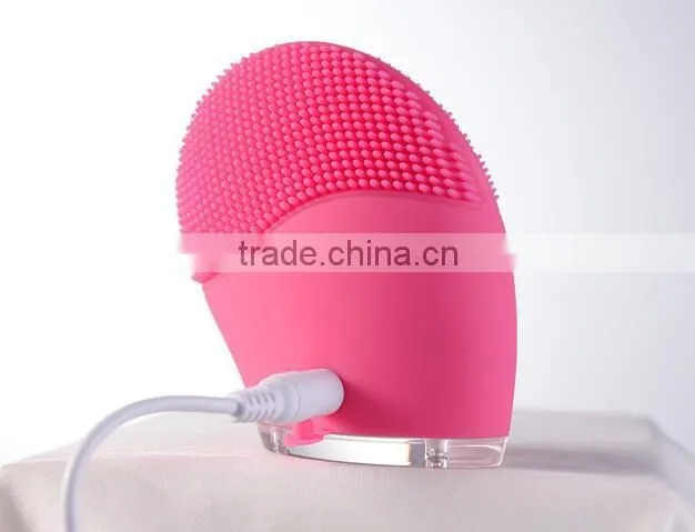 Rechargeable Ultrasonic Face Brush,Quimat Skin Care Tools Natural Silicone Facial Cleansing Brus