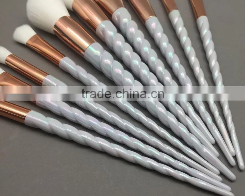 10PCS Makeup Brushes Gradient color Spiral Handle Cosmetics Make up Tools