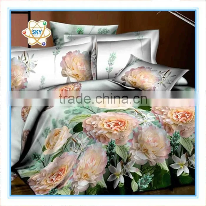 3D disperse printing bedding sheet sets flower design