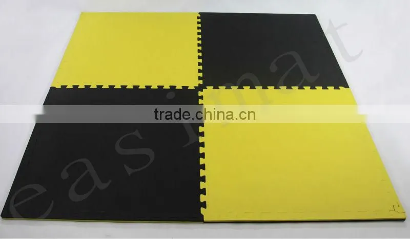 Black Yellow Martial Arts Kick Boxing Gym Mats 40mm