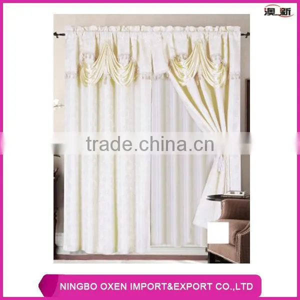 2PCS Jacquard Window Curtain Set With Lining