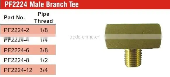 PF2224 Male Branch Tee,Pipe Fitting,Brass Fitting,Auto parts