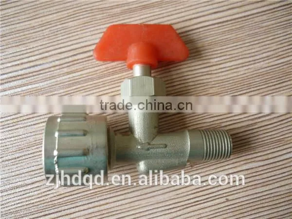 high quality gate valve size M1/4"*1/4 M1/4"*M1/8" , brass gate valve with red rein
