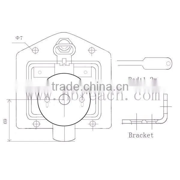 Flush Mount Polished Stainless Steel Key-Locking Recessed Truck Toolbox Latch