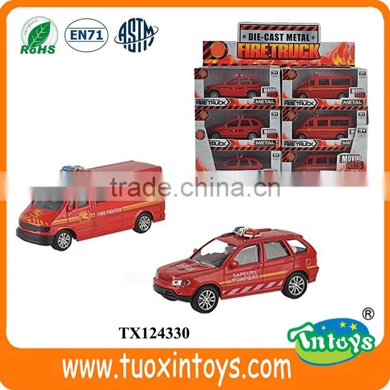 free wheel pink diecast fire truck toy