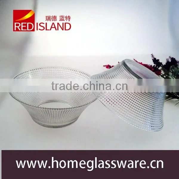 wholesale 2016 hotsale salad glass bowl, hight white Matrix type glass bowl