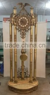 Empire Style Pendulum Floor Clock, Antique Copper Floor Clock, French Rococo Grandfather Decoration Floor Clock