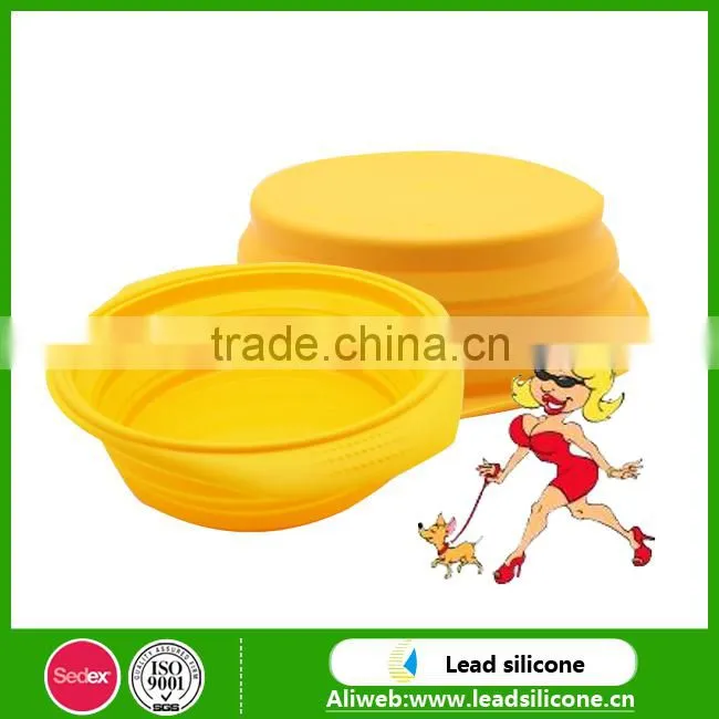 Non-stick Silicone Folding Pet Bowl / Outdoor And Home Use Collapsible Silicone Pet Bowl For Feeding