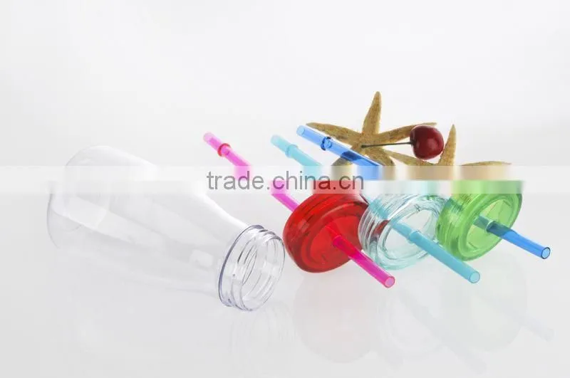 350ml plastic water bottle with straw milk bottle design