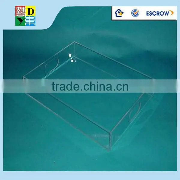 2015 acrylic food tray acrylic serving drink tray acrylic custom printed trays for hotel use PMMA material serving tray