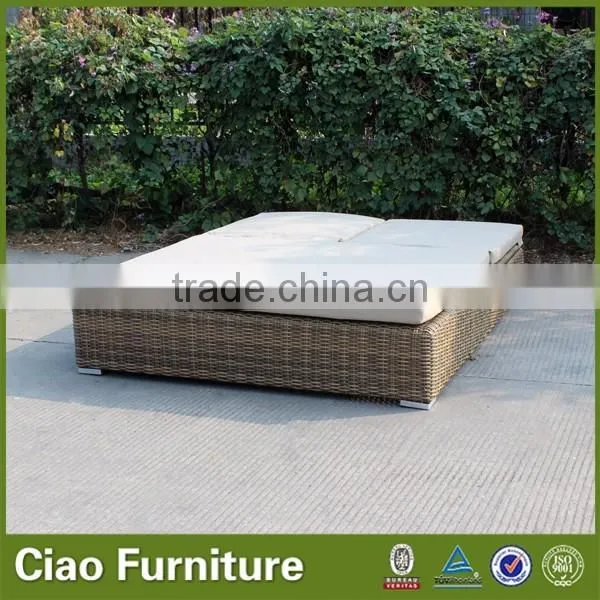 7 mm semi rattan outdoor double sun lounger