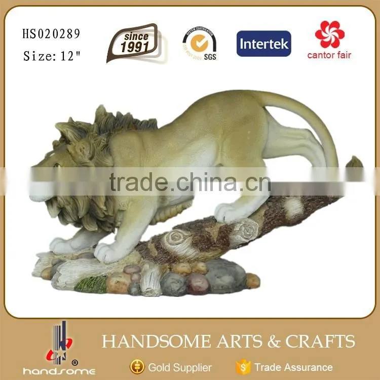 12 Inch Handmade Resin Craft Animal Figurine Life Size Lion Statue