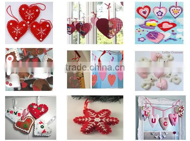 2017 hot sale new products custom design logo felt festival interior home decor wedding stage ornement wool hanging decoration